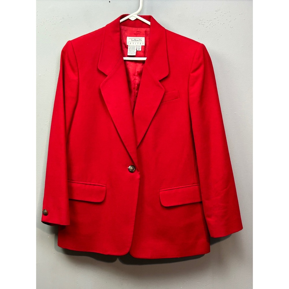 Talbots Blazer‎ Womens 6P Red Worsted Wool One Button Classic Preppy Made in USA